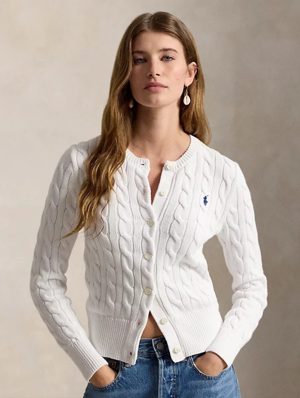 NWOT Polo Ralph Lauren XS Cable Knit Cardigan Old Money Quiet Luxury Classic